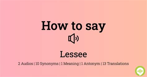 lessees pronunciation